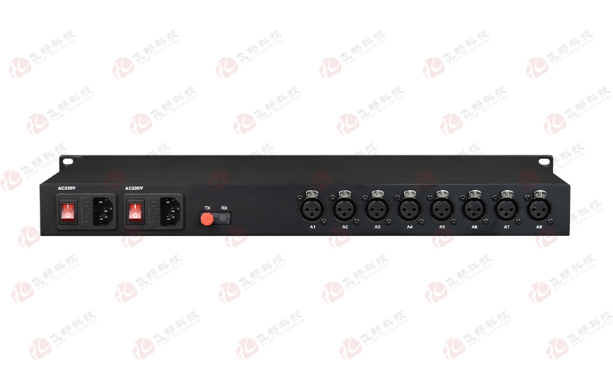 飛暢科技-8路AES/EBU數(shù)字音頻、8路模擬音頻 混合光端機(jī)