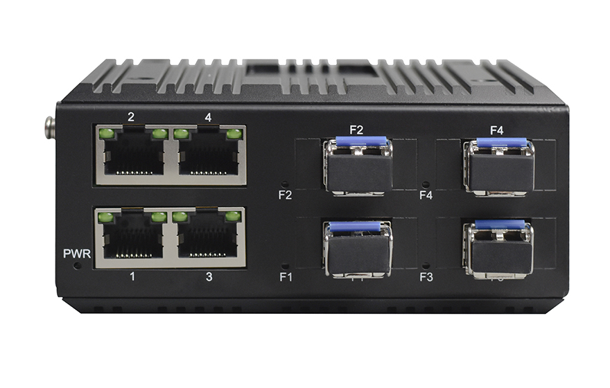 飛暢科技-工業(yè)軌式 4路百兆電+4路百兆光口(1*9光模塊) 交換機