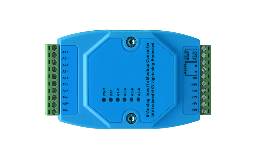 飛暢科技-工業(yè)級(jí) 軌式8路模擬量輸入 ModBus RTU 采集器